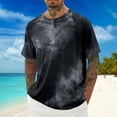 thumbnail image 2 of JAJAHO Mens Tie Dye T Shirt Raglan Short Sleeve Casual Loose Fit Crew Neck Graphic Tee Soft Daily Wear Summer Beach Shirts Stylish Tops, 2 of 4