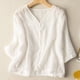 thumbnail image 3 of Túnica holgada informal de lino para mujer en tallas grandes: blusa boho con mangas 3/4, dobladillo asimétrico y tejido transpirable, ideal para combinar con otras prendas o para llevar de forma in, 3 of 5