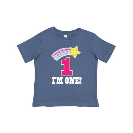

Inktastic 1st Birthday 1 Year Old Girls Rainbow Star Gift Baby Girl T-Shirt