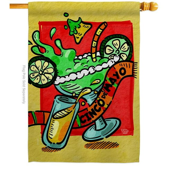 Ornament Collection H192510-BO Margarita of Mayo Summertime Cinco de 28 x 40 in. Double-Sided Decorative Vertical House Flags for Decoration Banner Garden Yard Gift