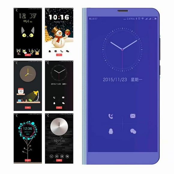 Silver Clear Mirror Phone Case Flip Stand Case Anti-scratch Shockproof Protective Case Cover For Xiaomi Smart Phone