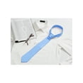 thumbnail image 5 of INSPIRE CHIC Men's Solid Color Narrow Stripes Necktie Graduation Suit Formal Ties Deep Sky Blue, 5 of 5