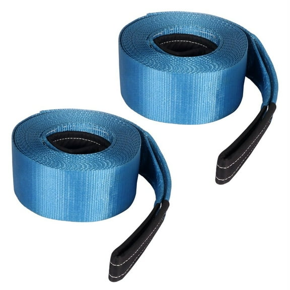 ECCPP NEW 2x Heavy Duty Recovery Winch Tow Loop Strap Rope Chain Towing Tow 4" x 30'