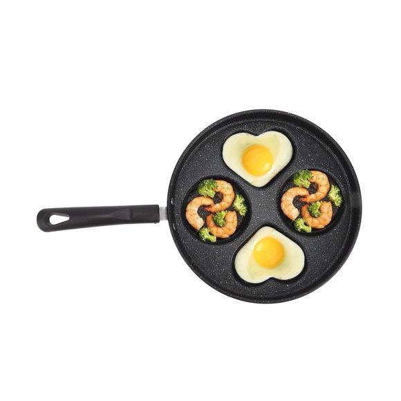 Poêle à Omelette 4 Tasses, Poêle Épaisse Antiadhésive pour Petit-Déjeuner Poêle à Omelette pour Cuisinière à Gaz et Induction Adaptée aux Burgers, Omelette