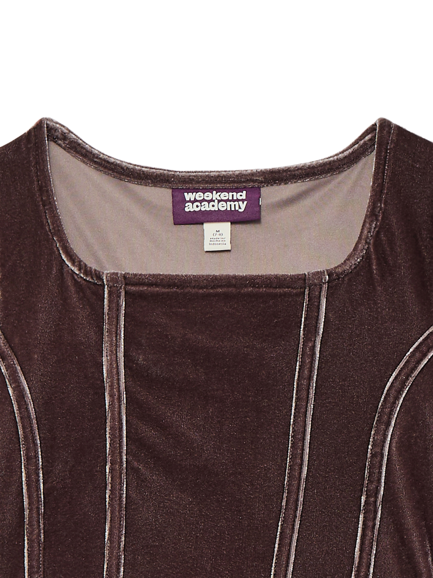 Weekend Academy Girls Velvet Corset Top with Long Sleeves, Sizes 4-18
