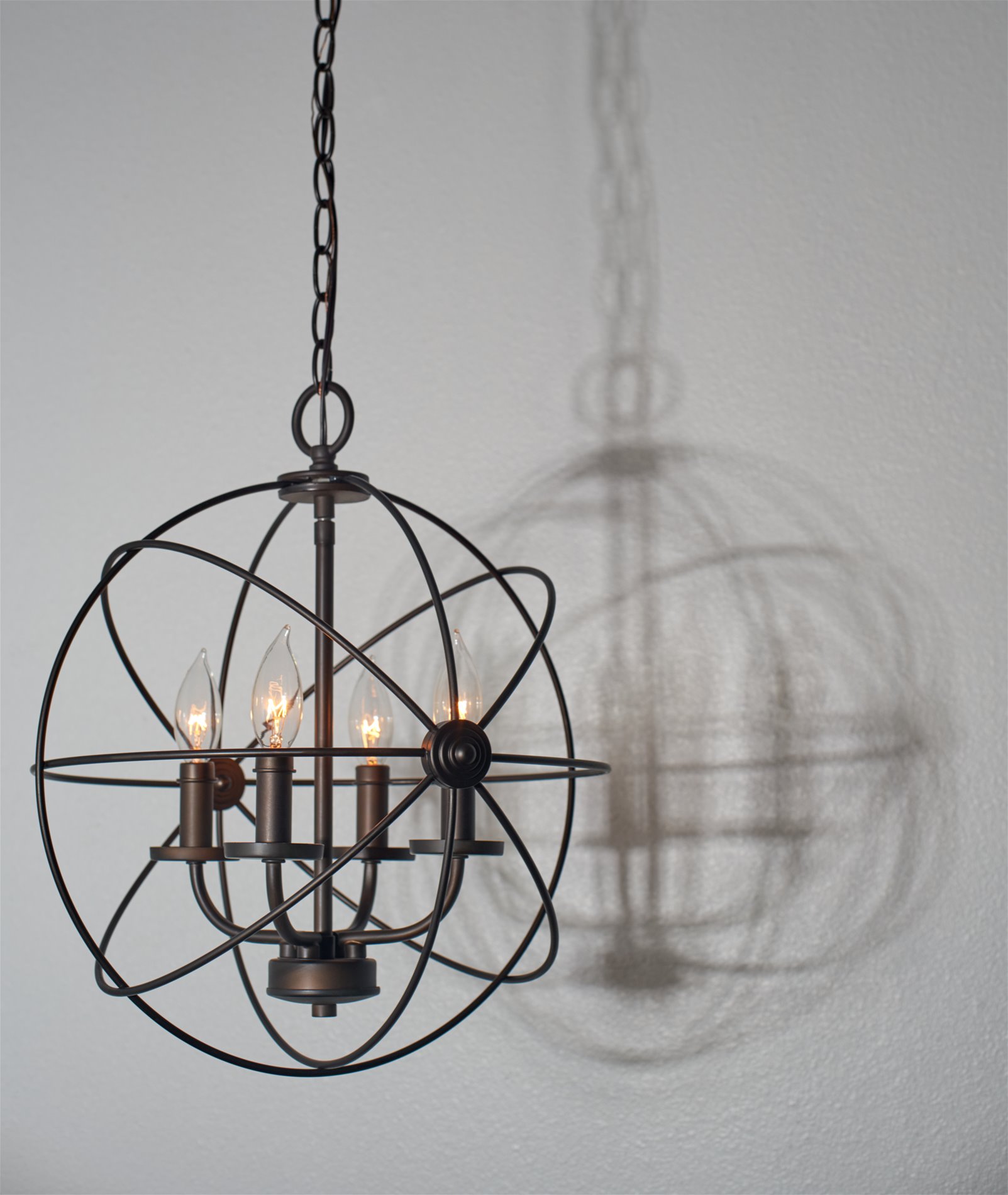 Kira Home Orbits II 15" 4Light Modern Rustic Armillary Sphere/Orb