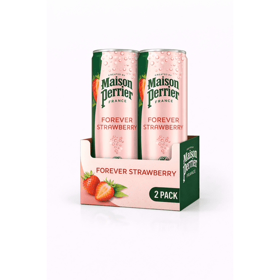 Maison Perrier Forever Strawberry Flavored Sparkling Water, 11.15 Fl Oz (2 Pack)