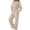 Beige, variant on Zynoxe Womens Sweatsuits 2 Piece Set Comfy Drawstring Cropped Hooded Sweatshirt & Elastic Waist Jogger Pants Suit Casual Solid Color Tracksuit Set Fashion Lounge Sets for Women with Pockets S