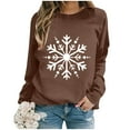 thumbnail image 2 of Bibifish Womens Sweatshirts Fall Winter Casual Graphic Print Long Sleeve Crewneck Sweatshirts Trendy Comfortable Ladies Graphic Sweatshirts, 2 of 5