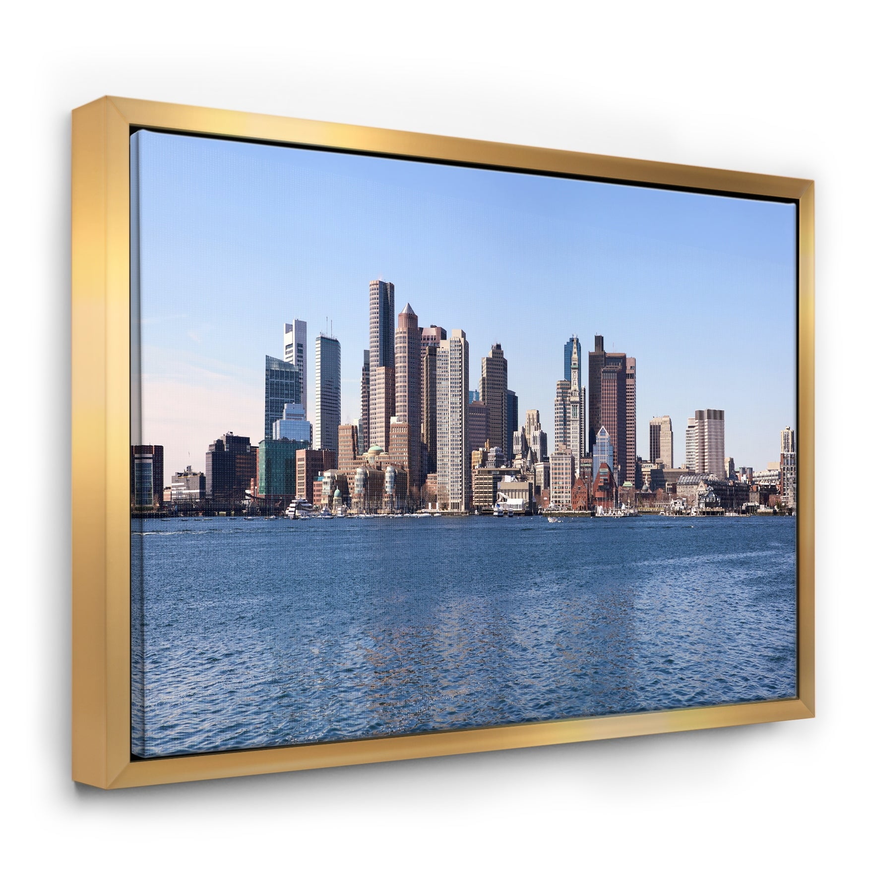 Design Art Boston Skyline Panorama Framed Canvas Art Print