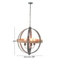thumbnail image 4 of DecMode 26" x 29" Gray Metal Caged 4 Light Chandelier with Link Style Chain, 1-Piece, 4 of 8
