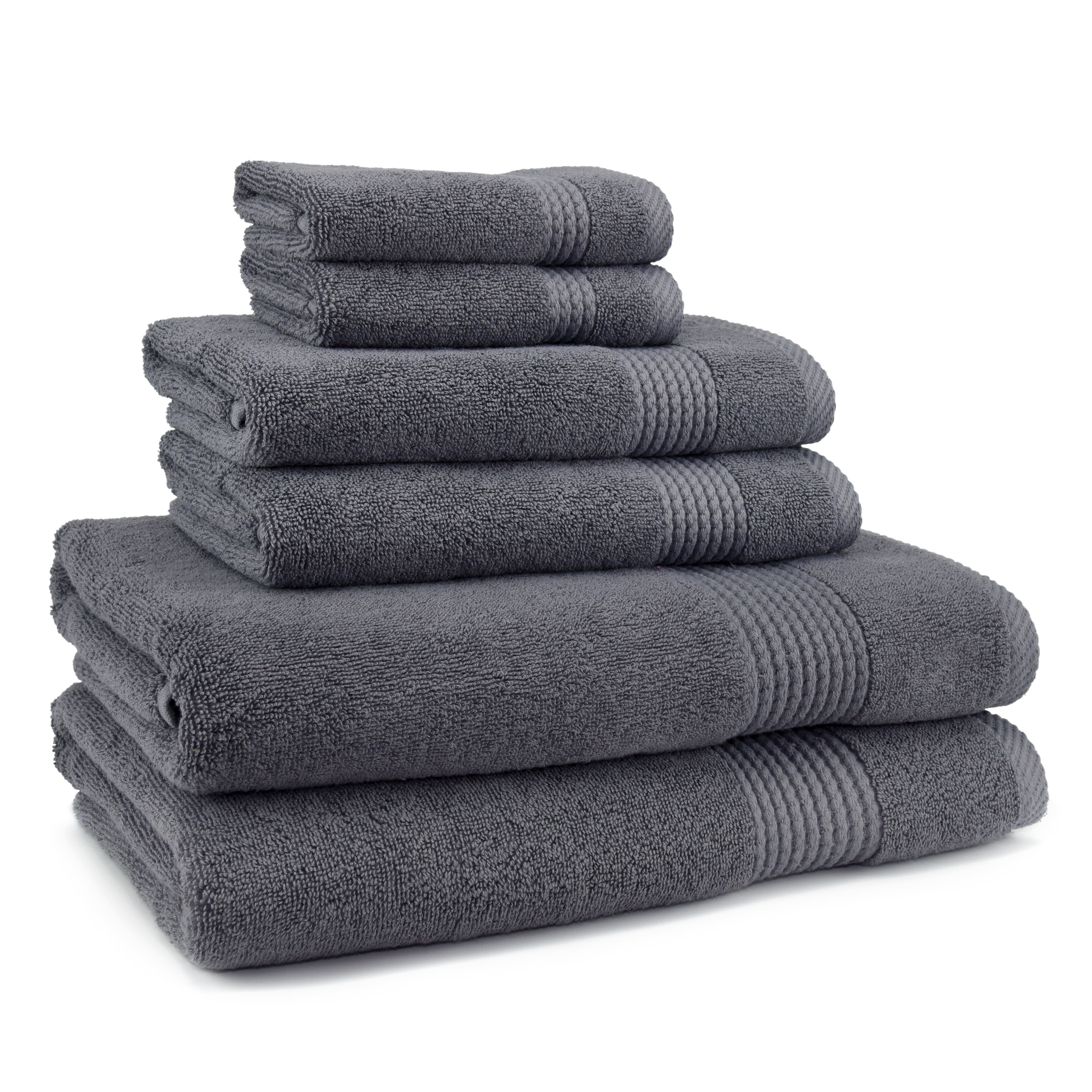Dark Gray Cotton Hand and Washcloth Set for Kids