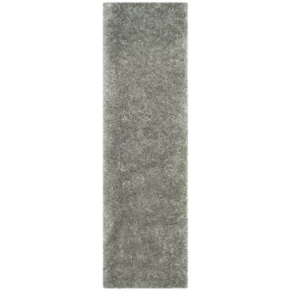 SAFAVIEH Polar Abbot Solid Shag Runner Rug, Silver, 2'3" x 14'