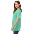 thumbnail image 3 of Woman Within Plus Size Waffle Thermal Satin Trim Tee, 3 of 6