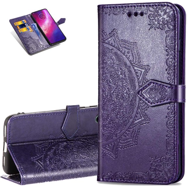 EMAXELER Motorola Moto One Hyper Case Premium PU Leather Wallet Cover Slim Magnetic Shockproof Flip Case with Kickstand