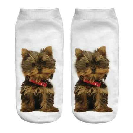 

〖Yilirongyumm〗 Socks Short Casual Socks Unisex 3D Printed Dog Socks Anklet Popular Socks