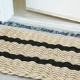 thumbnail image 4 of Wicked Good Doormats, Outdoor Door Mats, Marine-Grade Rope Front Door Mats Handwoven in Maine, Nautical Rope Doormat, Lobster Rope Doormat, Dark Tan with 2 Black Stripes, 24" x 36", 4 of 4