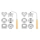 thumbnail image 1 of Juego de 2 moldes para bunuelos Achappam con roseta y asa, molde cuadrado con forma de corazón, estrella y círculo para hornear en la cocina, 1 of 3