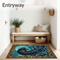 thumbnail image 3 of ODIKA 4'x6' Machine Washable Non-Slip Area Rug, Mythical Ocean Journey Latch Artwork Handcraft High Traffic Rug with Pad, Blue, 726030, 3 of 8