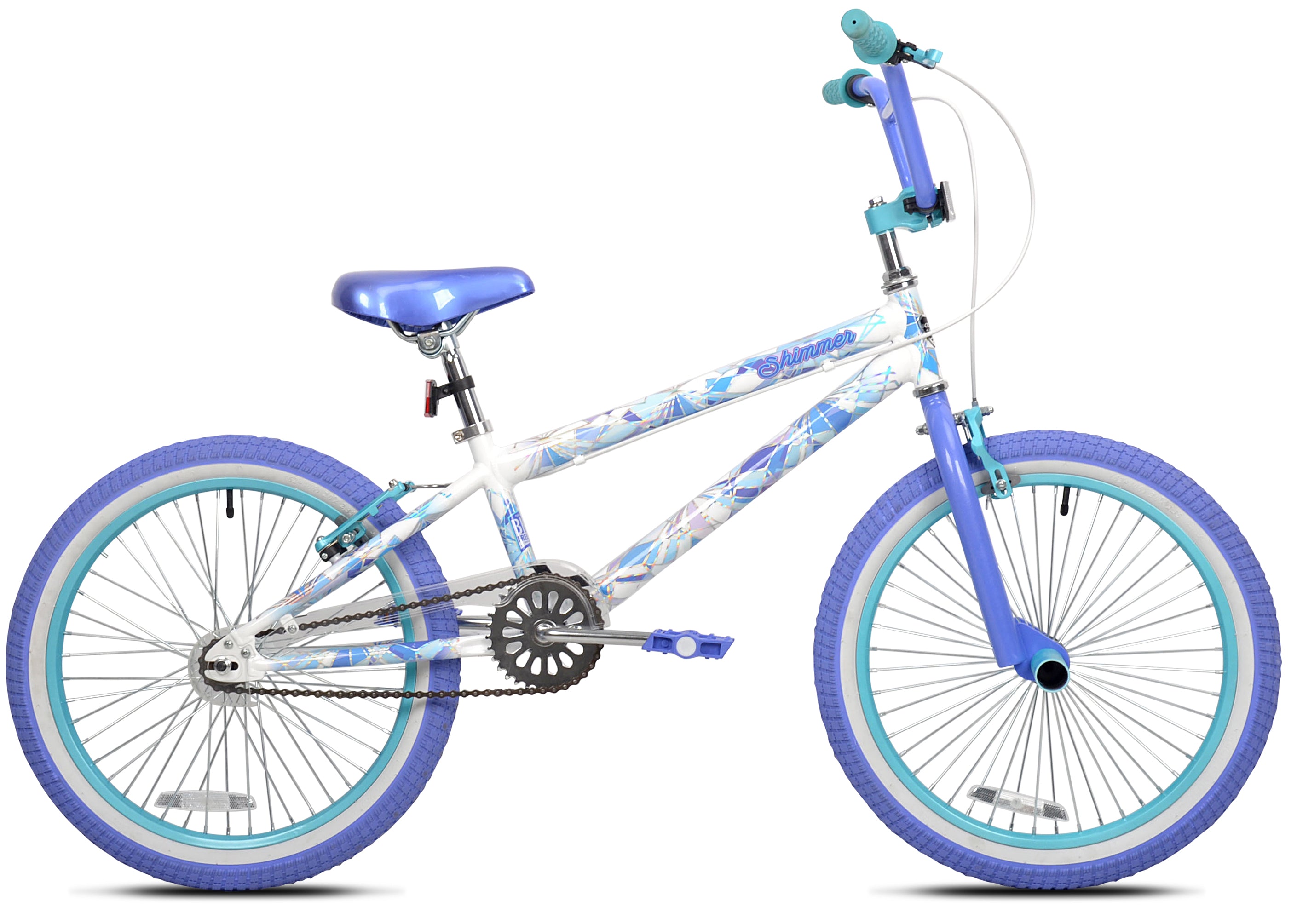 20" Kent Shimmer BMX Bicycle, Fits Riders 4'2"-5', White/Purple, Child, Unisex