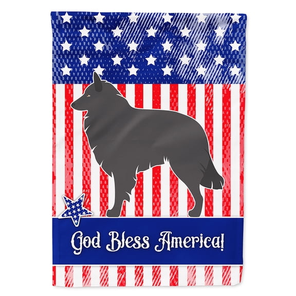 Groenendael Belgian Shepherd American Flag Canvas House Size