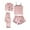 Pink, variant on Ice Silk Pajama Set Womens Home Wear Flamingo Print Fashion Fit Four Piece All Season