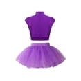 thumbnail image 2 of inlzdz Shiny Ballet Leotards for Girls Gymnastics Outfit Ballerina Tutu Dancer Outfits Skirts Set Purple 10, 2 of 7