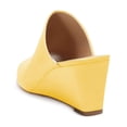 thumbnail image 3 of YDN Women Comfortable Peep Toe Slipper Pumps Slip On Wedge High Heels Backless Sandals Office Causal Slide Shoes Size 14 Yellow, 3 of 4
