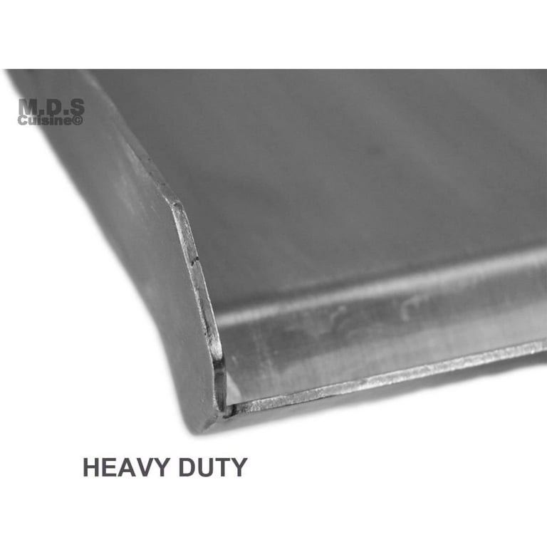 Plancha plana de acero inoxidable con soportes reforzados debajo de la  plancha-Distribuidor de calor Heavy Duty Comal Plancha 32 x17