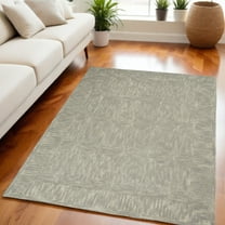 HomeRoots 553506 5 x 7 ft. Wool Geometric Rectangle Area Rug, Gray
