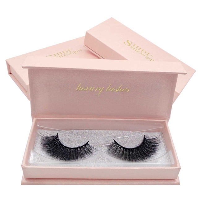 HomeKingdee SHIDISHANGPIN 3D False Eyelashes - Double Layered Volume Soft Long Lashes in Black Plastic for Natural Look Makeup and Travel