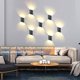 thumbnail image 3 of Aplique LED de pared para interior de 10 W, IP66, de aluminio, resistente al agua, con foco COB, para exterior, para salón, escalera, pasillo, dormitorio, jardín, puerta, balcón, camino, negro/blanco, 3 of 5