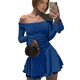 thumbnail image 1 of WILLBEST Vestidos Cortos Para Mujer Vestido Mini Fruncido Con Hombros Descubiertos Para Mujer Vestido Corto Ajustado Belleza De Manga Larga Con Volantes En Capas Y Fluido Para Otoño 287, 1 of 3