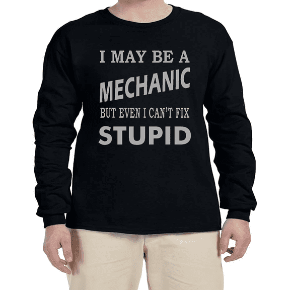 Funny Saying Garage Mechanic Biker Dad T-shirt Mens Graphic Tees Long Sleeve Tee Shirt