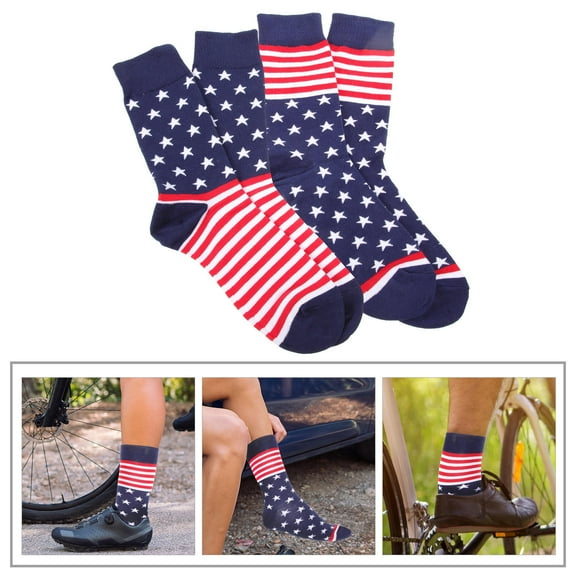 KAKOWELY 2Pairs Kids American Flag Socks Multi Breathable Warmth Comfortable Elastic Tube Socks