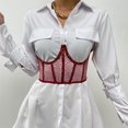 thumbnail image 1 of Cinturón de corsé para mujer Ver a través de lentejues con cordones Corset Shapewear Deshuesado Overbust cinturo Cinturón ancho para Rojo m BLESIY Cinturón de corsé, 1 of 7