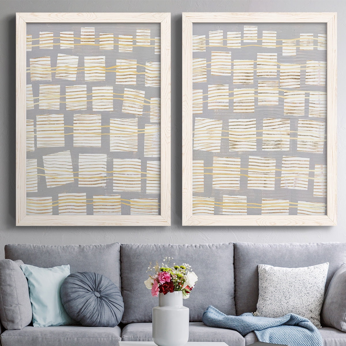 Networks I - Premium Framed Canvas 2 Piece Set - Ready to Hang
