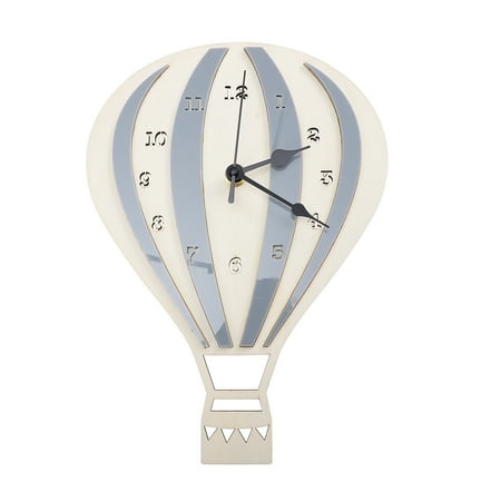 Kids Room Wall Clock Hot Air Balloon Theme, Nursery Decor, Valentine’s Day Gift for Children’s Home Decoration