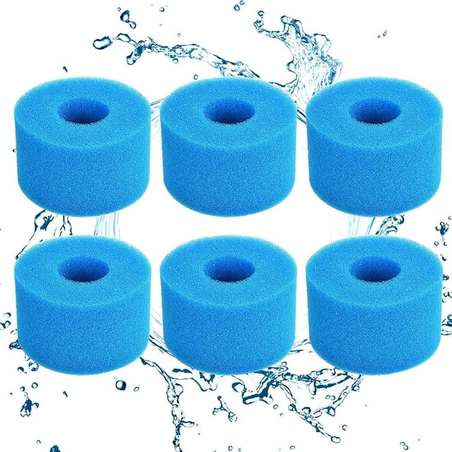 Jinswick Reusable 6-pack Type VI Sponge Cartridge, Type VI Spa Filter and Hot Tub Filter for Bestway Spa Replacement Filters Filter Pump