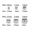 thumbnail image 1 of Cuentas de extremo de engarce de bolas de acero inoxidable, 100 piezas, diámetro 1,5/2/2.5/3/3.5/4mm, espaciador de tope, suministros para fabricación de joyas Diy, 1 of 4