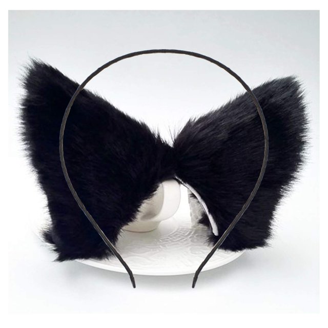 Diadema con orejas de gato, pinzas para el pelo, diademas con orejas de zorro, pasadores para mujer, gatito peludo, diadema para el pelo, aro para el pelo, decoración para fiesta de Halloween, disfraz