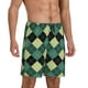 thumbnail image 2 of Fotbe Green Squares Pantalones Cortos de Pijama para Hombre, Ropa de Dormir, Pantalones de Pijama Cortos para Hombre-Small, 2 of 6