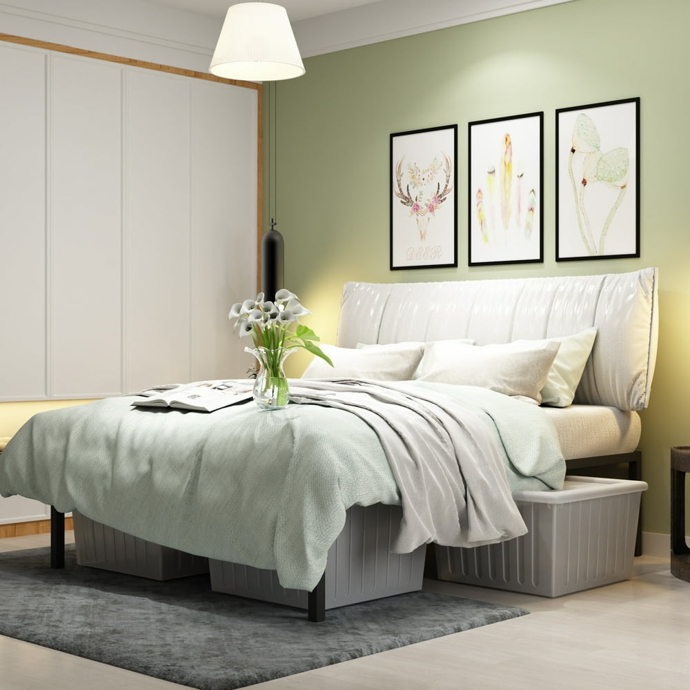 Elephance King Size Heavy Duty Metal Bed Frame No Box Spring 18 Inch