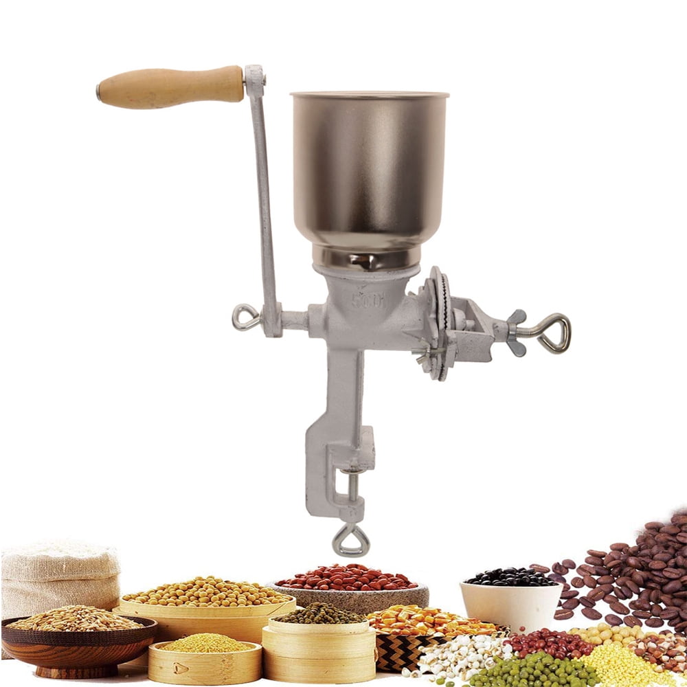 Tall Cast Iron Mill Grinder Hand Crank Manual Grains Oats Corn Wheat Coffee Nuts 