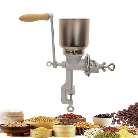 

Manual Grain Grinder for Dry and Oily Grains with Hand Cranking Operation Kitchen Manual Grain Mill Hand Flour Mill and Spice Grinder New Style Aluminum Alloy Hand Grain Mill Silver Q5611