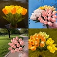 thumbnail image 5 of 5 PC Tulip Bouquet Lamp Artificial Flower Night Light Real Touch Tulip Night Lamp LED Flower Light Home Kitchen Decor, Trendy LED Decorative Bouquet Light, Bedroom Desktop Ornament Gift, 5 of 6
