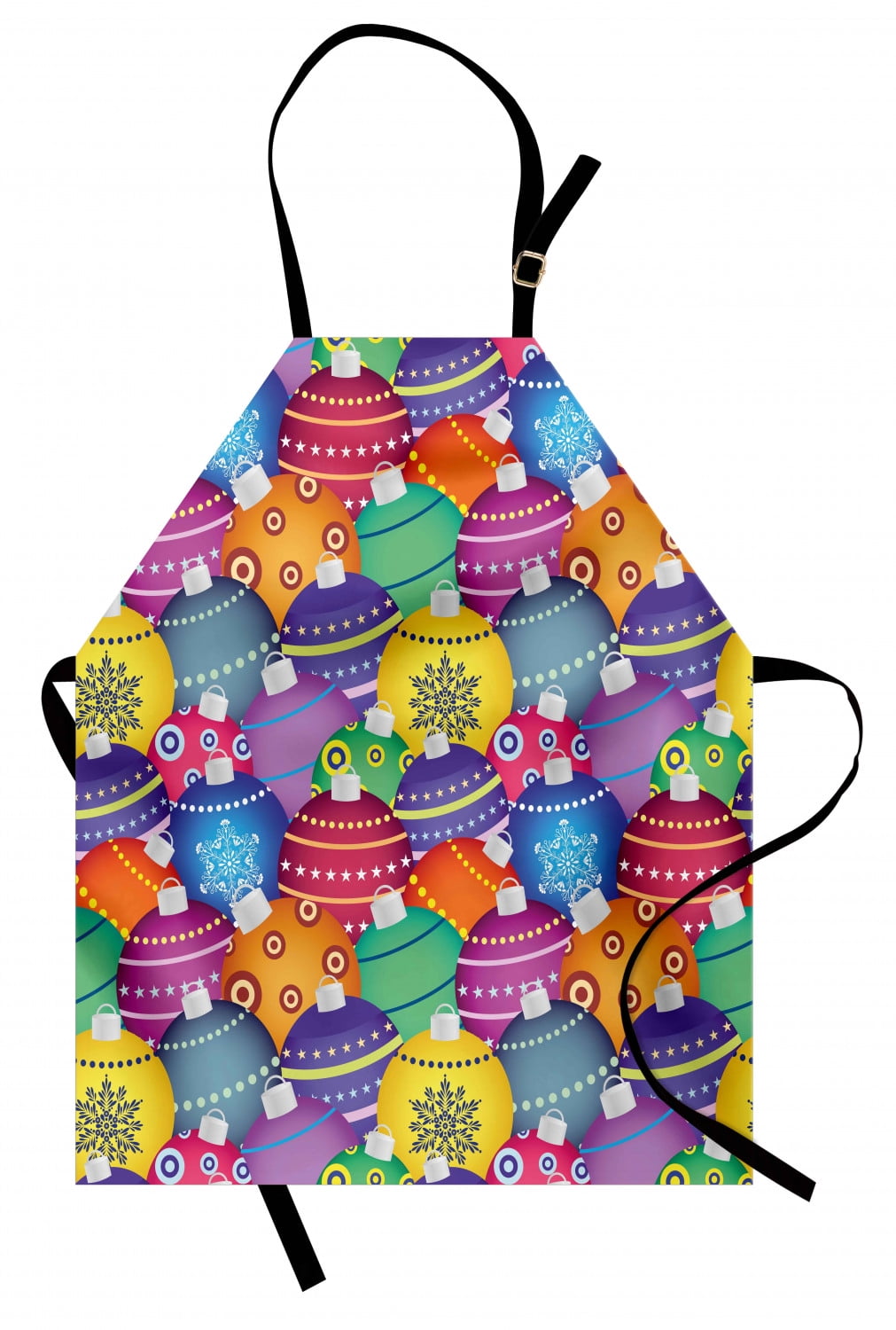 Christmas Apron Colorful Christmas Balls Different Retro Patterns