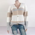 thumbnail image 6 of IROINNID Womens Cardigans Long Sleeve Print Cardigan Autumn Coat Blouse Top,Khaki, 6 of 7