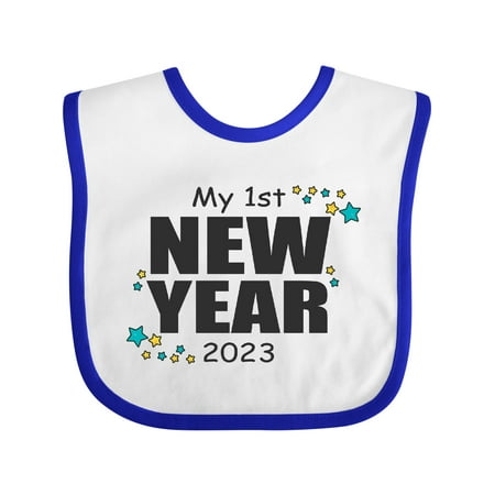 

Inktastic My 1st New Year 2023 with Stars Gift Baby Boy or Baby Girl Bib