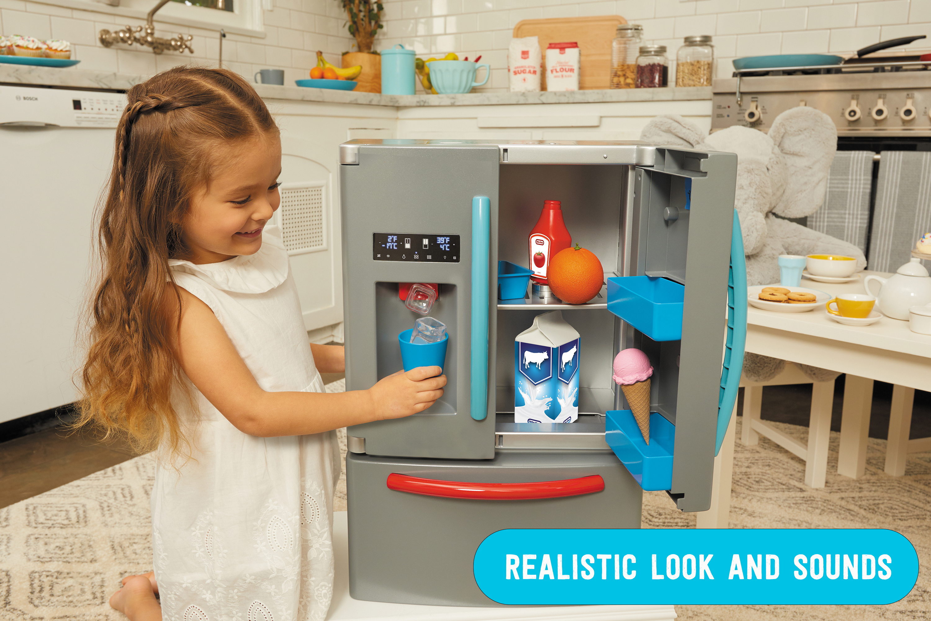 Little Tikes First Fridge Refrigerator w/ Ice Dispenser, Kids Pretend Play Appliance, Kitchen, Playset Accessories Unique Toy - image 4 of 8